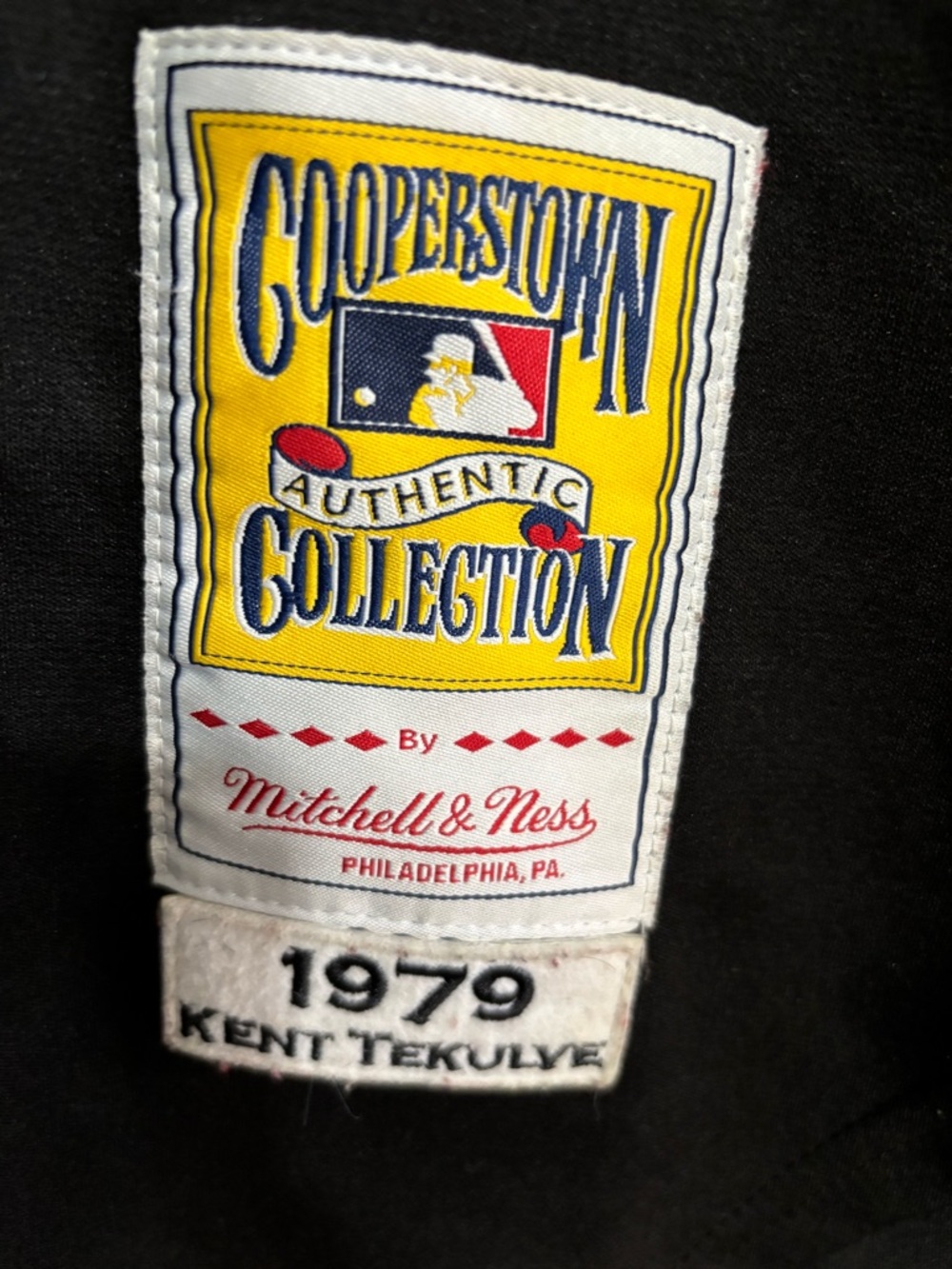 Mitchell & Ness Kent Tekulye 1979 Black and Yellow Pullover Jersey Collar - Picture 9 of 9